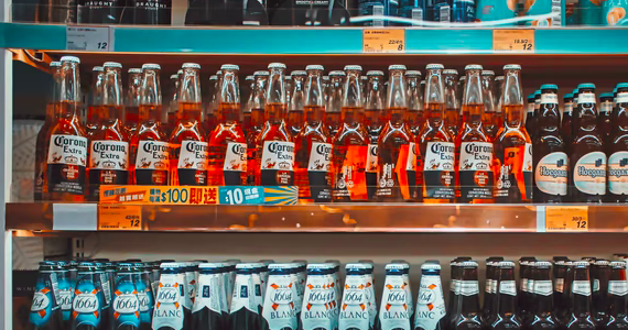 beer being sold in a grocery store